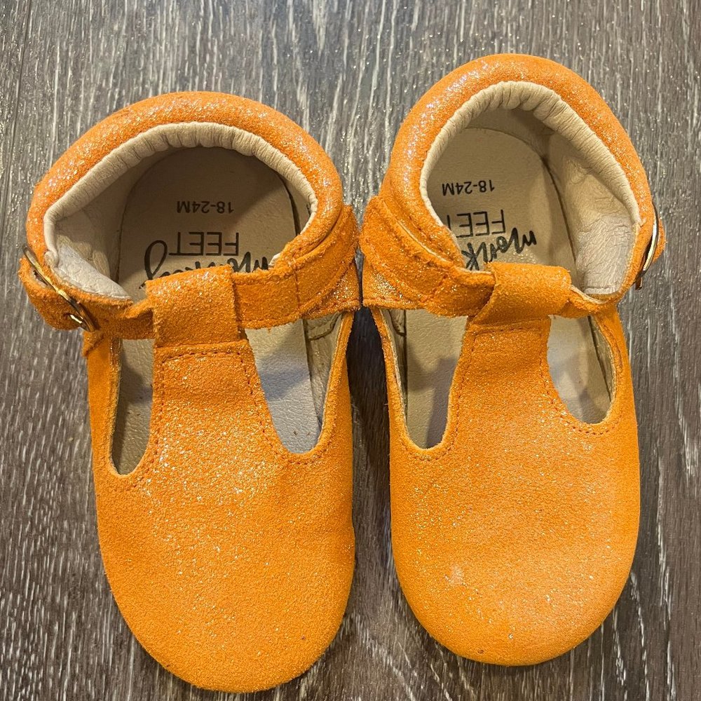 Orange Green Monkey Feet Shoes 18-24 Months